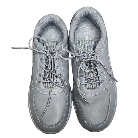 Women's Propét Leather Orthopedic Walking Shoes Sneakers Size 10 Gray - Picture 2 of 5